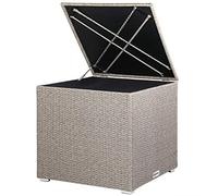 Casaria coffre de rangement 75x75x70cm idéal coussin polyrotin résistant intempéries revêtement imperméable intérieur
