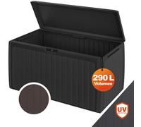 CASARIA® Coffre de rangement XXL 300 L Roulettes Poignées Jardin Terrasse Balcon