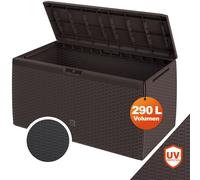 CASARIA® Coffre de rangement XXL 300 L Roulettes Poignées Jardin Terrasse Balcon