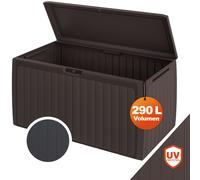 CASARIA® Coffre de rangement XXL 300 L Roulettes Poignées Jardin Terrasse Balcon