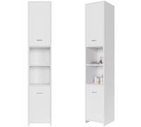 Casaria® Colonne de Salle de Bain Blanche Armoire de Rangement 180x30x30cm Meuble Haut de Salle de Bains Étagère 6 Niveaux