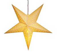 CASARIA® Décoration Noel Suspension Papier étoiles 60 cm, Sapin De Noel Lumineux LED 10 Leds Blanc Chaud, Deco Noel Interieur Maison, Etoile De Noel Pliable, Fonctionnement À Piles, Sans Câble