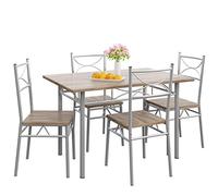 Casaria Ensemble Table à Manger avec 4 chaises Chêne