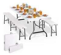 CASARIA® Ensemble Table Pliante et 2 bancs 180 cm Table de Jardin 8 Personnes Camping terrasse Pique-Nique