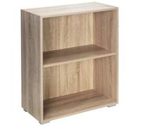 Casaria Étagère bibliothèque chêne 77 x 60 x 28 cm Meuble de Rangement Vela 2 Compartiments pour Salon Bureau Chambre
