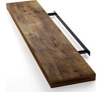 CASARIA® Étagère murale en bois Chêne foncé Étagère suspendue avec support Capacité de charge 15kg Cuisine Salon Entrée Étagère flottante Bibliothèque Étagère flottante 110cm