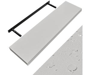 Casaria® Étagère Murale Flottante Blanche 90 cm MDF Robuste Effet Flottant Support de Fixation Inclus étagère Bois