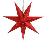 CASARIA® Étoile en papier rouge LED 7 pointes motif points étoile de Noël à suspendre étoile pliante décoration à piles