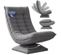 Casaria Fauteuil Tout Confort pivotant 360 degrés Gris