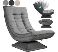CASARIA Fauteuil Tout Confort pivotant 360 degrés Gris | capacité de charge de 150 kg siège de gaming 58 x 57 x 84/87 cm relaxation