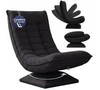 Casaria Fauteuil Tout Confort pivotant 360 degrés Noir