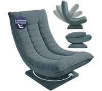 CASARIA Fauteuil Tout Confort pivotant 360 degrés Velours côtelé Vert de Gris