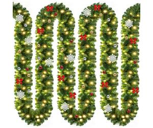 CASARIA® Guirlande de Noël lumineuse 5m 80 LED Sapin artificiel avec déco Décoration de noël intérieur extérieur