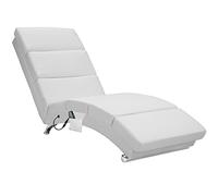 Casaria Méridienne London Chaise Longue d'intérieur Design avec Fonction de Massage Chauffage Fauteuil Relax Salon Blanc