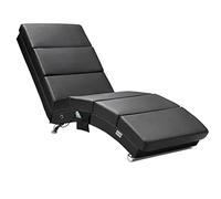 Casaria Méridienne London Chaise Longue d'intérieur Design avec Fonction de Massage Chauffage Fauteuil Relax Salon Noir