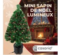 CASARIA® Mini Sapin de Noël Artificiel 66cm 9 Effets Lumineux Changement Automatique Pot Arbre réutilisable Fibre de Verre Vert