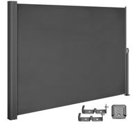 CASARIA® Paravent extérieur rétractable 160x300cm Brise-vue anthracite Auvent opaque Store latéral balcon jardin
