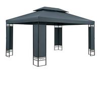 CASARIA Pavillon Elda 3x4m métal Toile Hydrofuge Protection UV 50+ Tente de réception tonnelle de Jardin pergola mobilier extérieur Anthracite