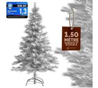 CASARIA® Sapin de Noël Artificiel 150 cm Blanc Pied métal 470 Branches PVC décoration de noël Montage Rapide fêtes Arbre réaliste réutilisable