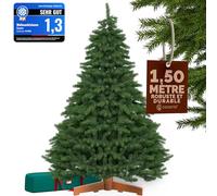 CASARIA Sapin de Noël Artificiel L 150x90cm | 150x106cm, 1069 branches, mélange PVC / PE, avec sac de rangement, apect réaliste, pied en bois robuste certifié FSC®