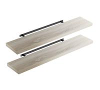 CASARIA® Set de 2 Étagères murales flottantes effet flottant étagère bois