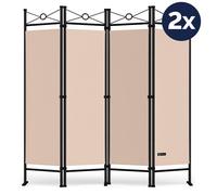 Casaria Set de 2 paravents »Lucca« 180x163 cm Parois Cloison de séparation Brise-vue rose