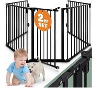 2x Barrières de sécurité Grilles de protection cheminée Parc bébé Clôture chiens