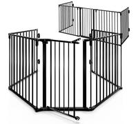 CASARIA® Set de 2X Barrières de sécurité 5 Panneaux modulables Grilles de Protection cheminée Parc bébé Cloture Chiens sans perçage et réglable