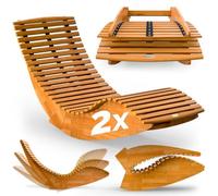 Casaria® Set de 2X Chaises Longues à Bascule