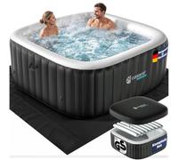 Casaria® Spa Gonflable carré 6 Places 178x178cm avec 140 duses Intérieur et extérieur Chauffage jusqu'à 42°C Filtration et Couverture Isolante