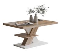 Casaria® Table Basse Blanc chêne 90x60x45cm Table de Salon 50kg Table Basse Moderne Design Rangement intérieur