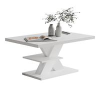 Casaria® Table Basse Blanche 90x60x45cm Table de Salon 50kg Table Basse Moderne Design Rangement intérieur