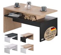 Casaria® Table Basse Bois Gris Moderne - Table De Salon Rectangulaire avec Surfaces Généreuses, Charge 50 Kg, 95x55x50cm - Meuble de Rangement Salon