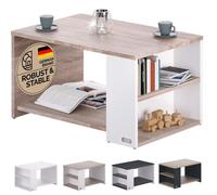 Casaria® Table Basse rectangulaire Blanc chêne 90x59x48 cm Table de Salon 50kg Table Basse Moderne Design avec Rangement