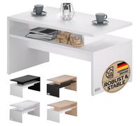 CASARIA® Table basse rectangulaire blanche 92x51x48cm Table de salon 50kg Table basse moderne design Rangement intérieur