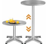 Casaria® Table de Bar bistrot Ronde ? 60 cm Hauteur réglable 70 cm / 115 cm 2 en 1 en Aluminium Mange Debout réception