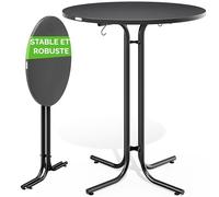 Casaria Table de Bar Grise 80 cm