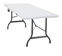 Casaria® Table de Camping Pliable 220 x 70 cm 10 Personnes légère en Plastique Blanc poignée de Transport Pique-Nique