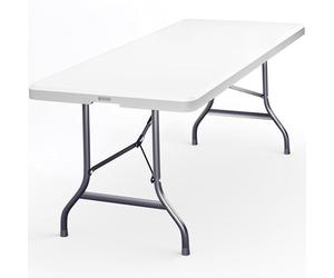 Casaria® Table de Camping Pliable 220 x 70 cm 10 Personnes légère en Plastique Blanc poignée de Transport Pique-Nique