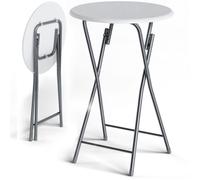 CASARIA® Table de cocktail ronde aspect bois 110 cm diamètre 60 cm plateau table MDF mange debout extérieur table d’appoint