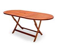 Casaria Table de Jardin Bois 6 Personnes Trou pour Parasol
