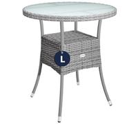 CASARIA® Table de jardin en polyrotin Gris 60 cm résistant aux intempéries Rond Extérieur Petit Terrasse Balcon Table d'appoint