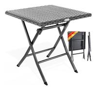 Casaria® Table de jardin pliable résistante aux intempéries - 65 x 65 cm - En polyrotin - Charge maximale : 60 kg - Anthracite
