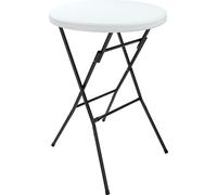 CASARIA® Table haute Ø 72 cm Pliable Rond Stable Jardin 110 cm Haut Hydrofuge Métal Table pliante Bistro Table de fête Table de bar Table de bière Blanc