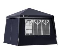 CASARIA® Tonnelle de Jardin 3x3m Pliante Pop-UP 4X parois latérales Protection UV 50+ Sac Tente Pliable imperméable pavillon Festival fête Capri Anthracite