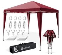 CASARIA® Tonnelle de Jardin Pliable Capri 3x3m Pop-Up Protection UV 50+ imperméable Sac Camping pavillon de Jardin Tente réception Tente Pliante Rouge