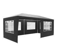 Casaria® Tonnelle de Jardin Rimini Gris 3x6m avec Toile Hydrofuge 6 parois latérales Barnum Tente de réception fête extérieur