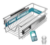 CASARIAŽ 2x Tiroir télescopique de rangement 30 cm pour armoire cuisine tiroir de cuisine métal tiroir coulissant