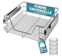 CASARIAŽ 4x Tiroir télescopique de rangement 50 cm pour armoire cuisine tiroir de cuisine métal tiroir coulissant