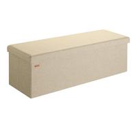 CASARIAŽ Banc de Rangement Beige 115 x 38 x 38 cm Sičge Coffre de Rangement Pliable 131L pour Salon Chambre Couloir